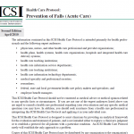 Falls Acute Care Prevention of Protocol